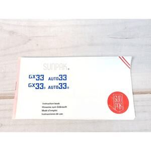 Sunpak GX 33 Car 33 gx33 auto33 GX-33 Auto-33 Manual